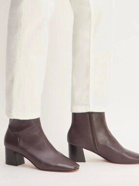 Everlane Day Boot Dark Brown Nappa Leather Women's Sizes NEW Minimalist